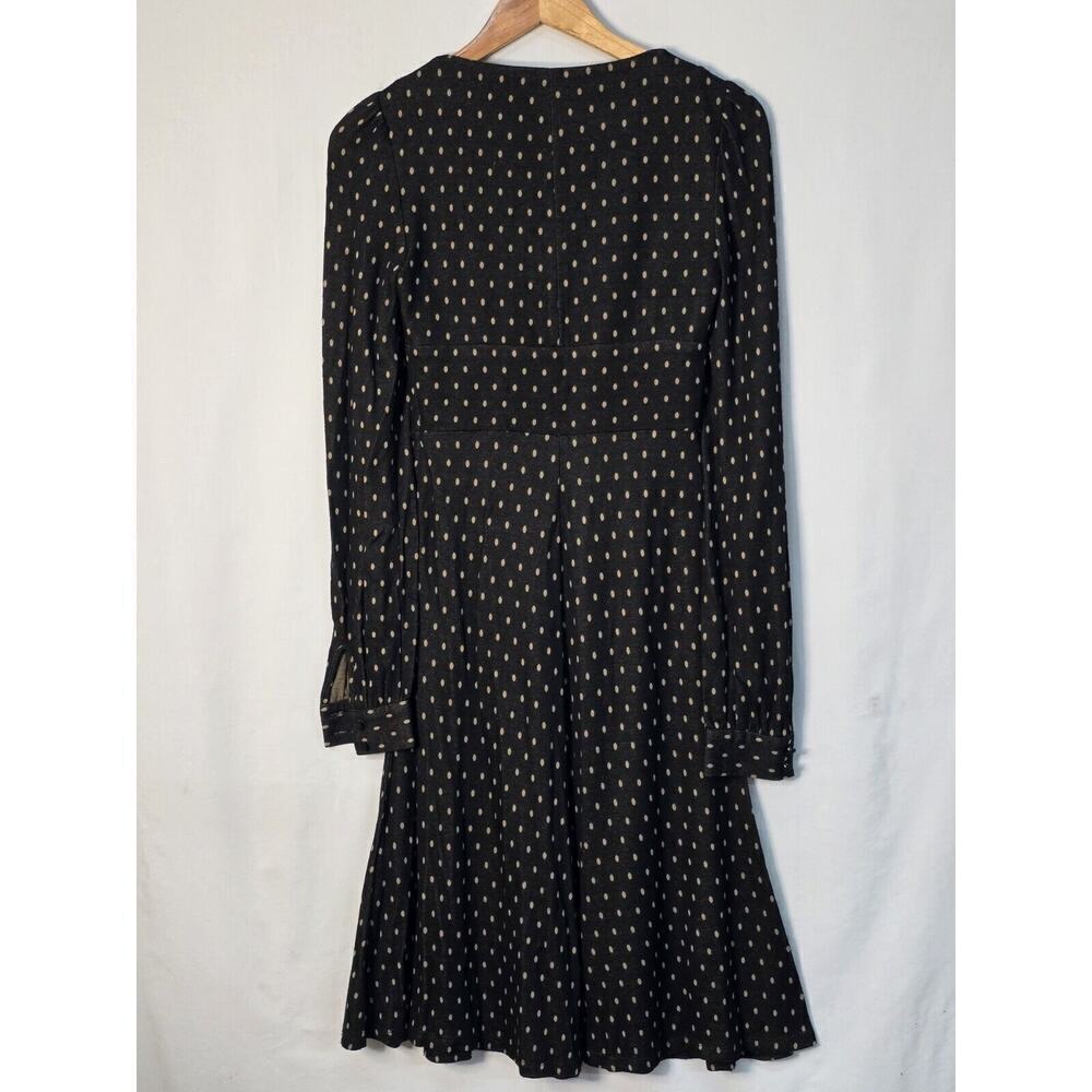 Vintage Y2K 90’s Betsey Johnson Black Brown Polka Dot Dress Aline Size 2 - Picture 7 of 7
